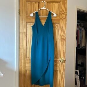 Teal Abercrombie & Fitch - Midi, Asymetrical bottom Dress - Size MP